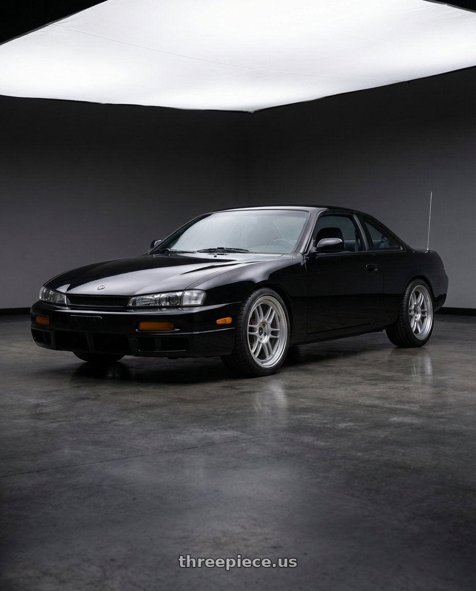 1997 nissan 240sx  with Enkei RPF1 5x114.3 18x9.5+38 Silver wheels