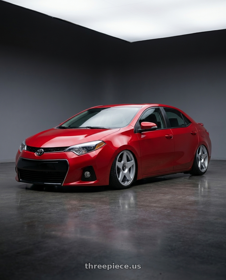 2016 Toyota corolla s with fifteen52 TARMAC EVO 5x100 / 5x114.3 18x8.5 +35 SPEED SILVER (GLOSS SILVER) wheels