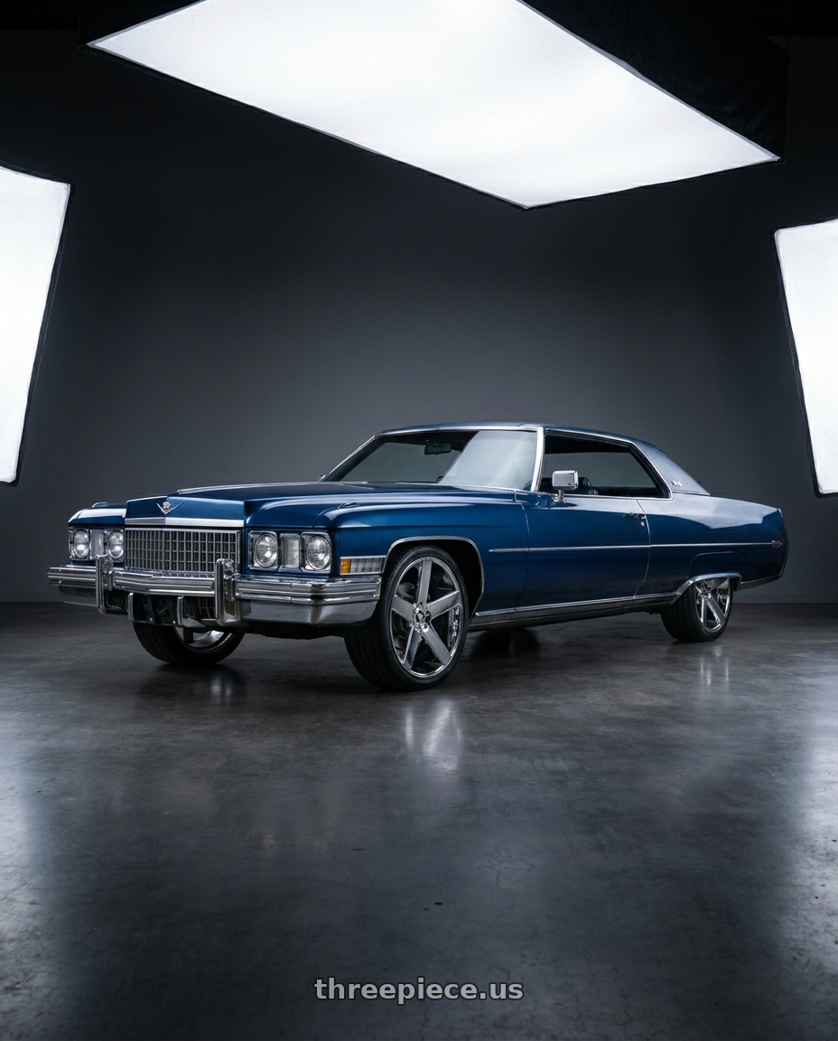 1973 Cadillac brougham  with DUB 1PC S115 BALLER 6X139.7 26X10 +20 CHROME PLATED wheels