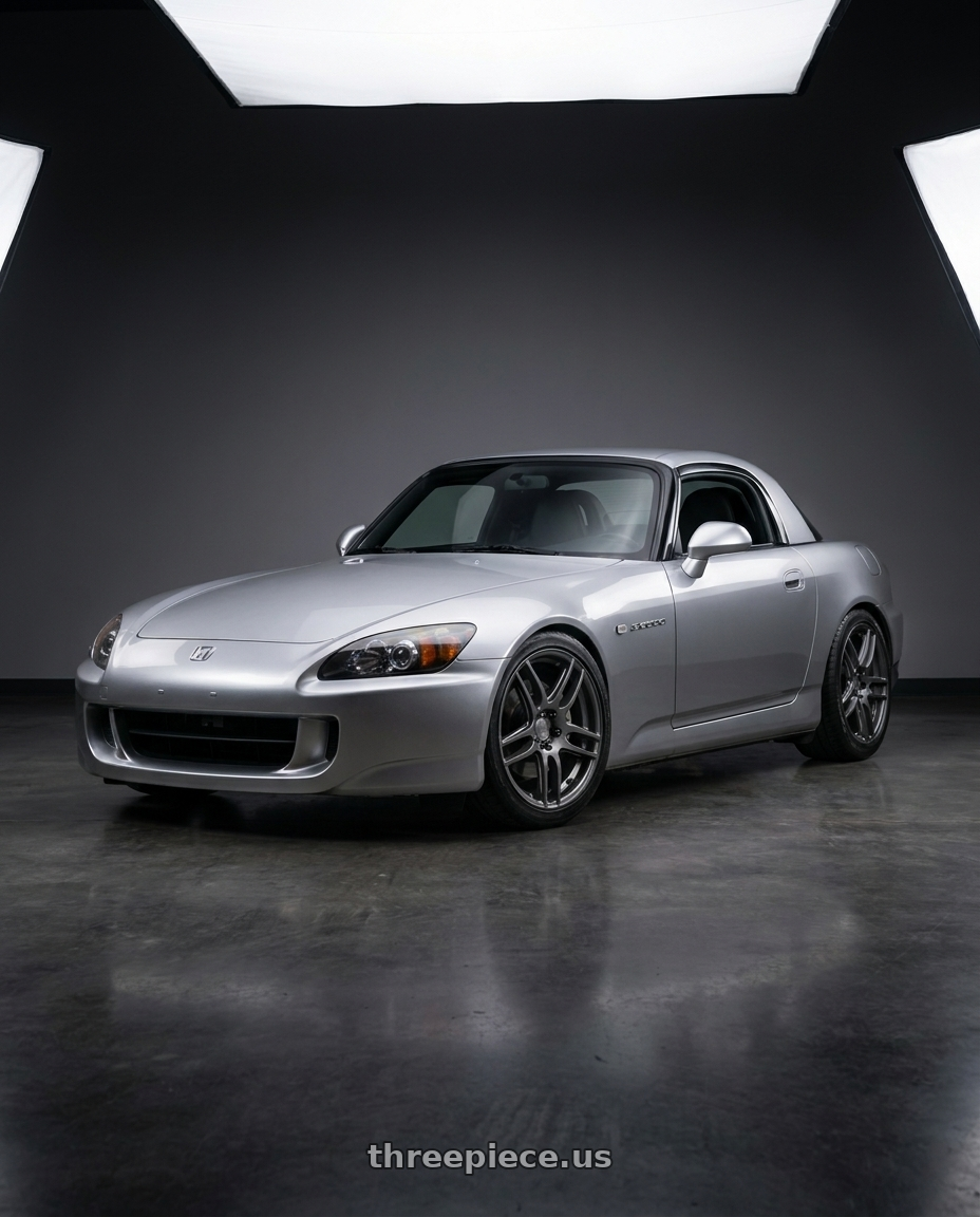2006 Honda S2000 with Niche 1PC M105 NR6 5X100/5X114.3 18X8 +40 MATTE GUN METAL wheels