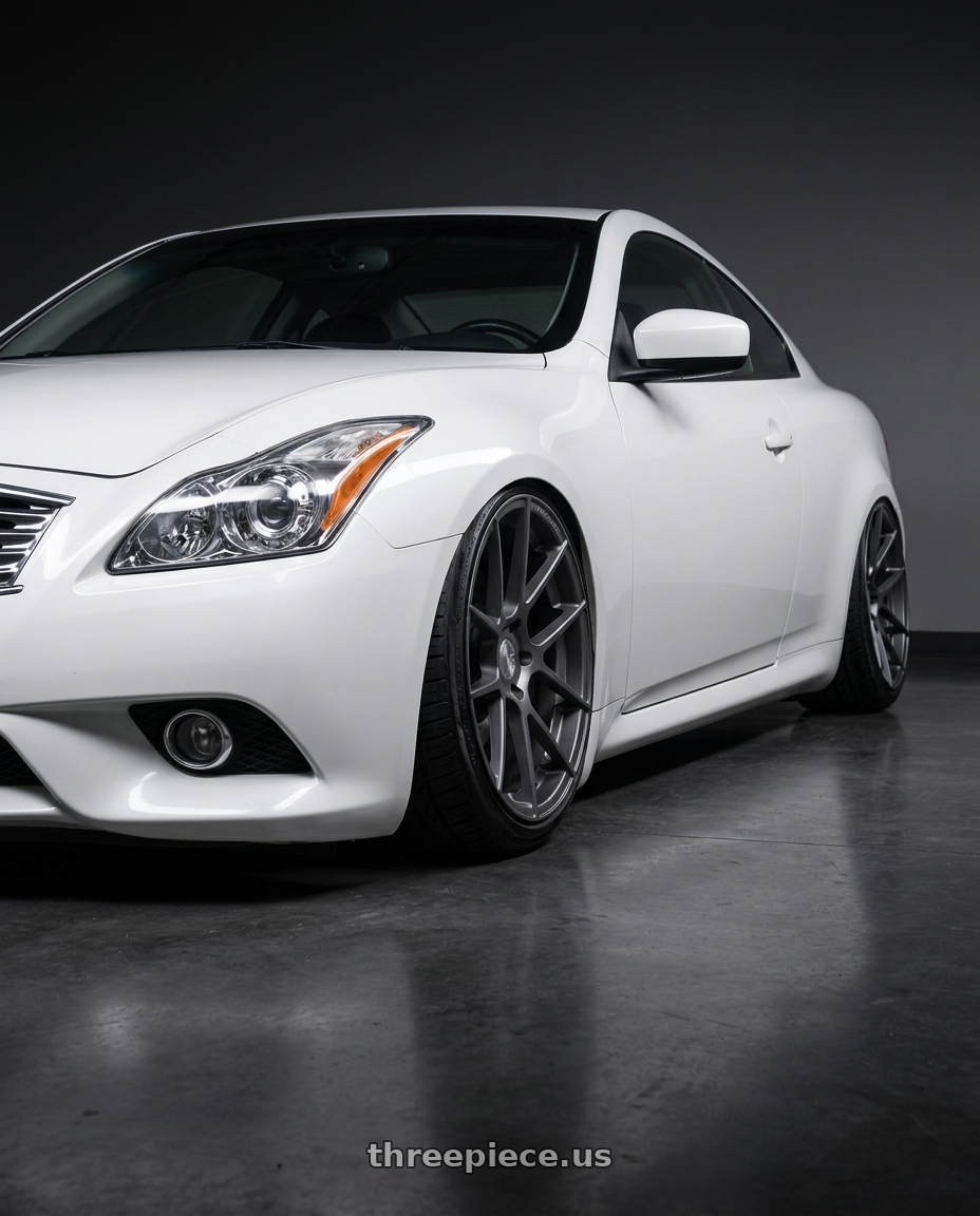 2014 Infiniti G37 Coupe with Avant Garde Wheels M510 5X114.3 19x9.5 +40 Dolphin Grey wheels