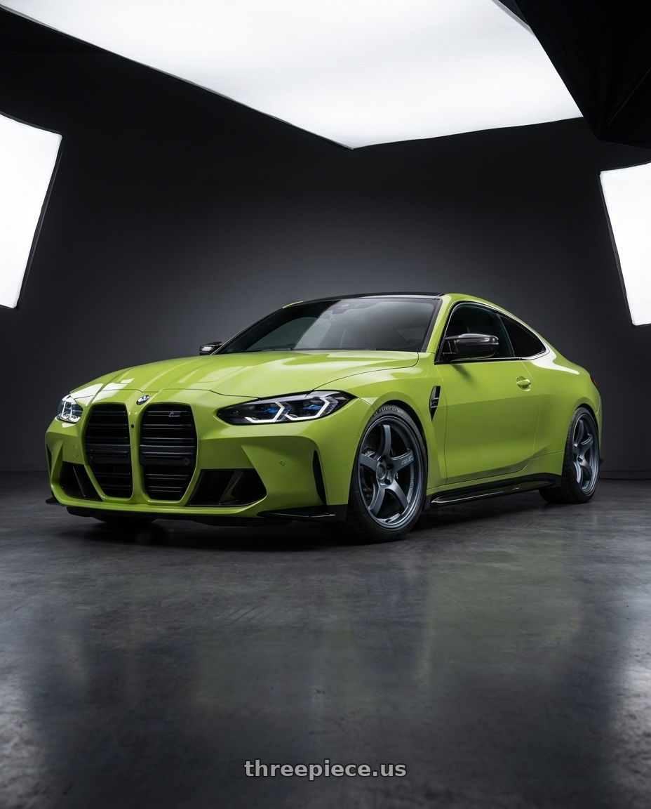 2024 BMW M4 G82 with Gram Lights 57CR 5x112 19x9.5+45 Gunblue II wheels