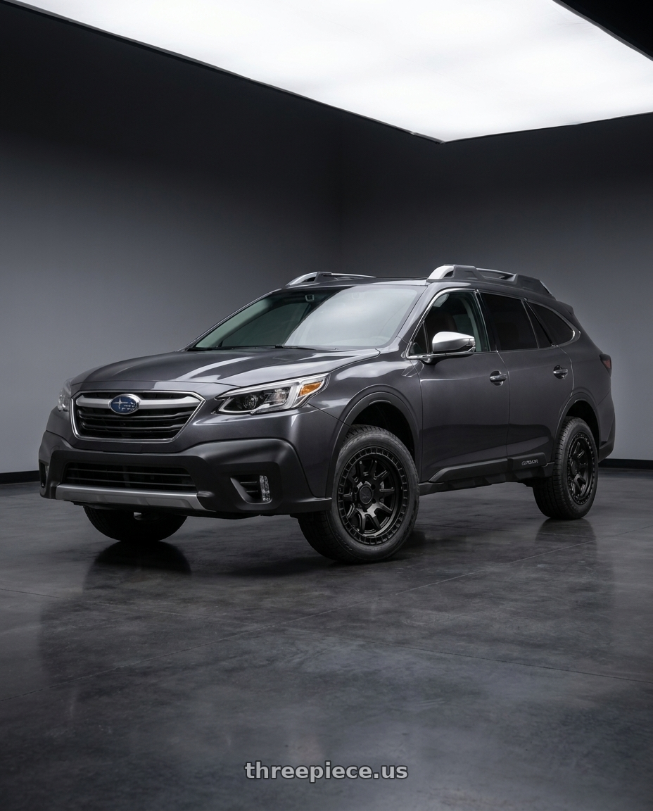 2021 Subaru Outback with Black Rhino CALICO 5X114.3 17X8.5 +34 MATTE BLACK wheels