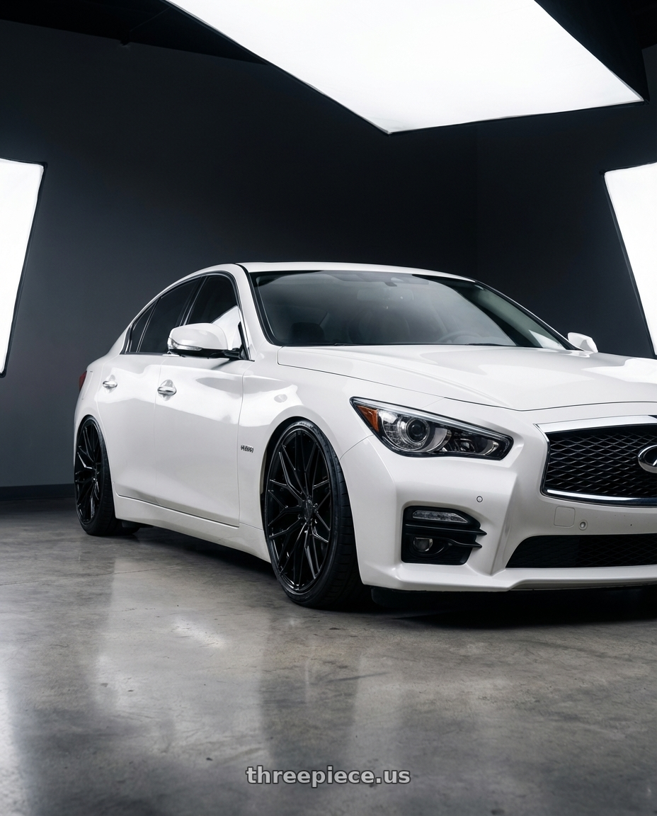 2020 Infiniti Q50 with Avant Garde Wheels M520R 5X114.3 20x10.5 +45 Gloss Black wheels