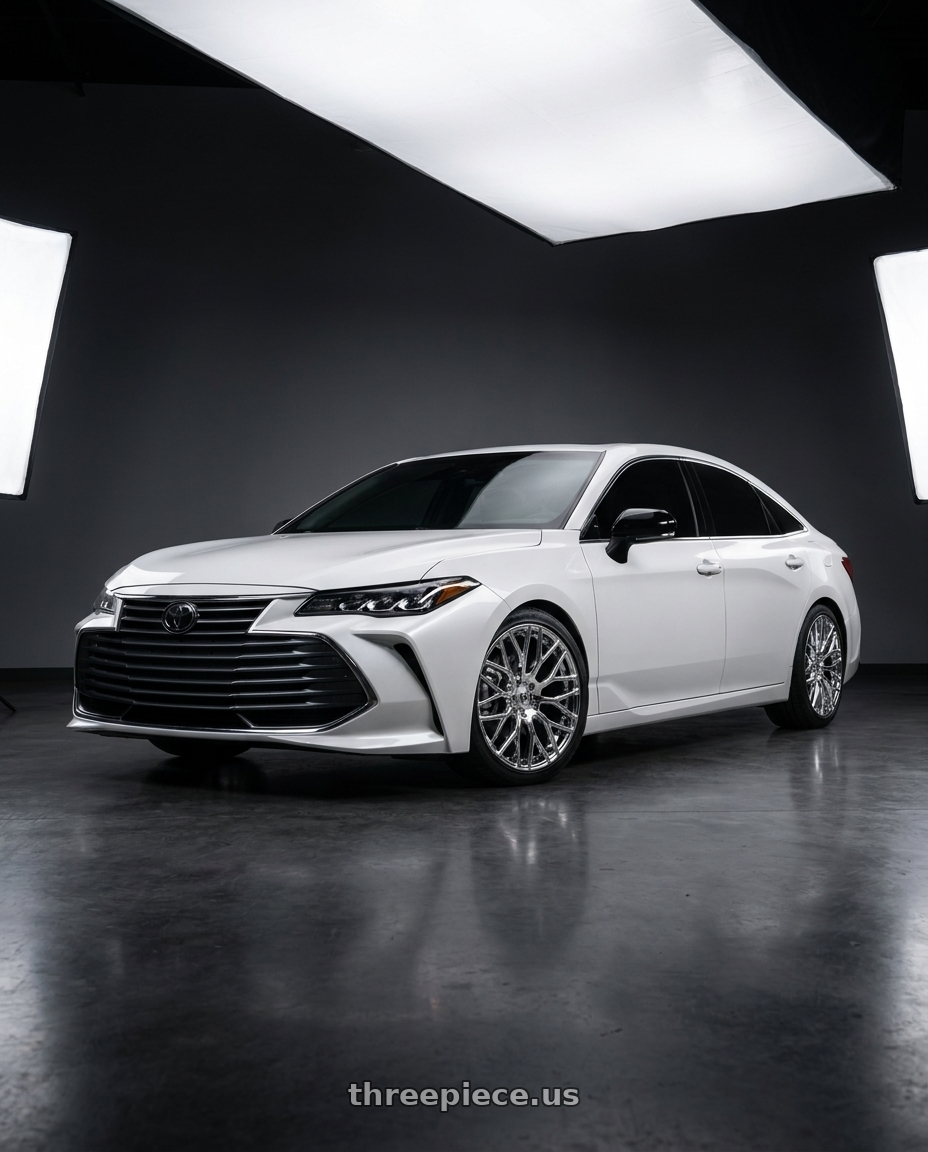 2022 Toyota Avalon XLE white with TOUREN TR76 3276 5x114.3 18x8 +35 CHROME wheels