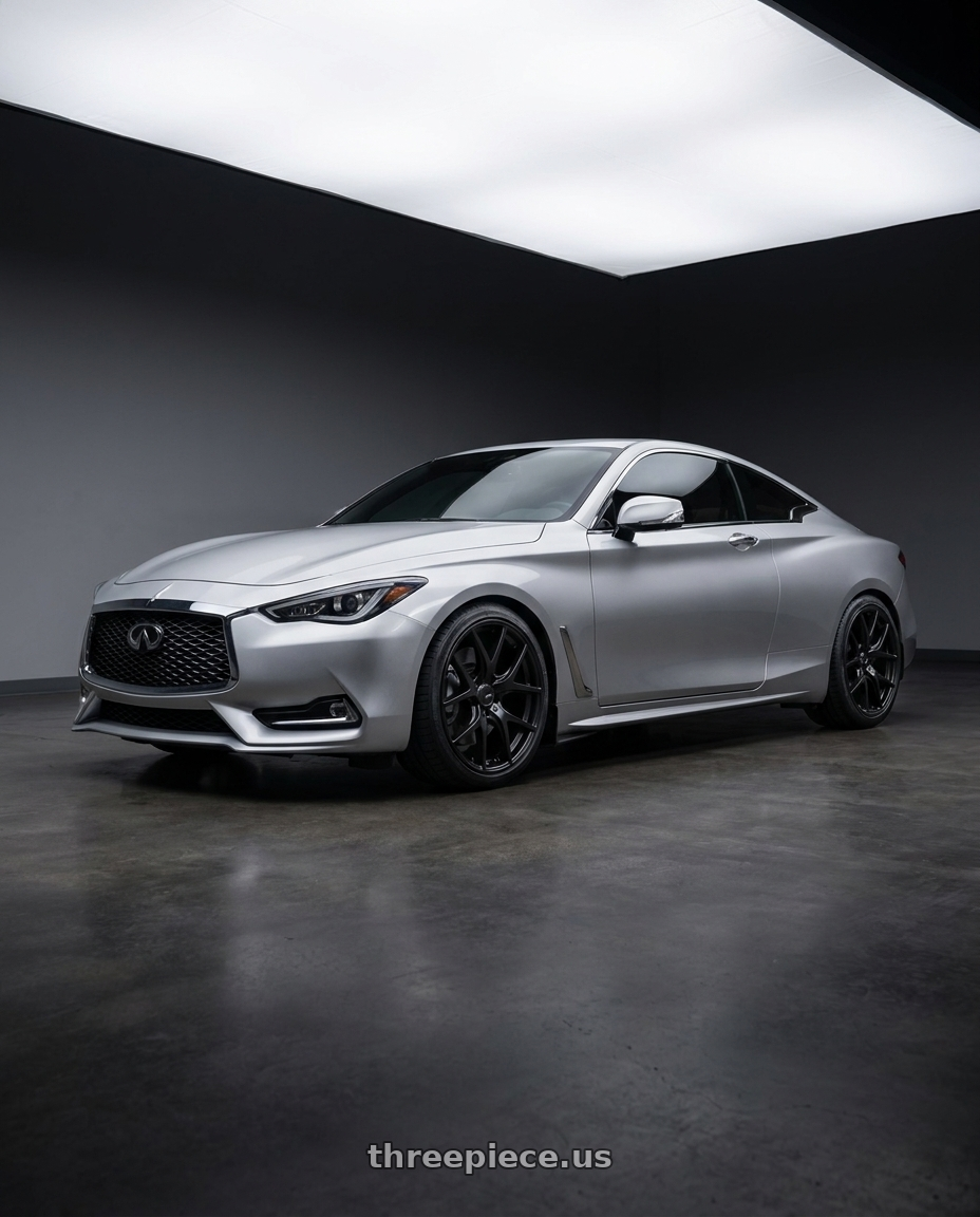 2020 Infiniti Q60 with Ssr Gtv03 5x114.3 19x8.5+38  FLAT BLACK wheels