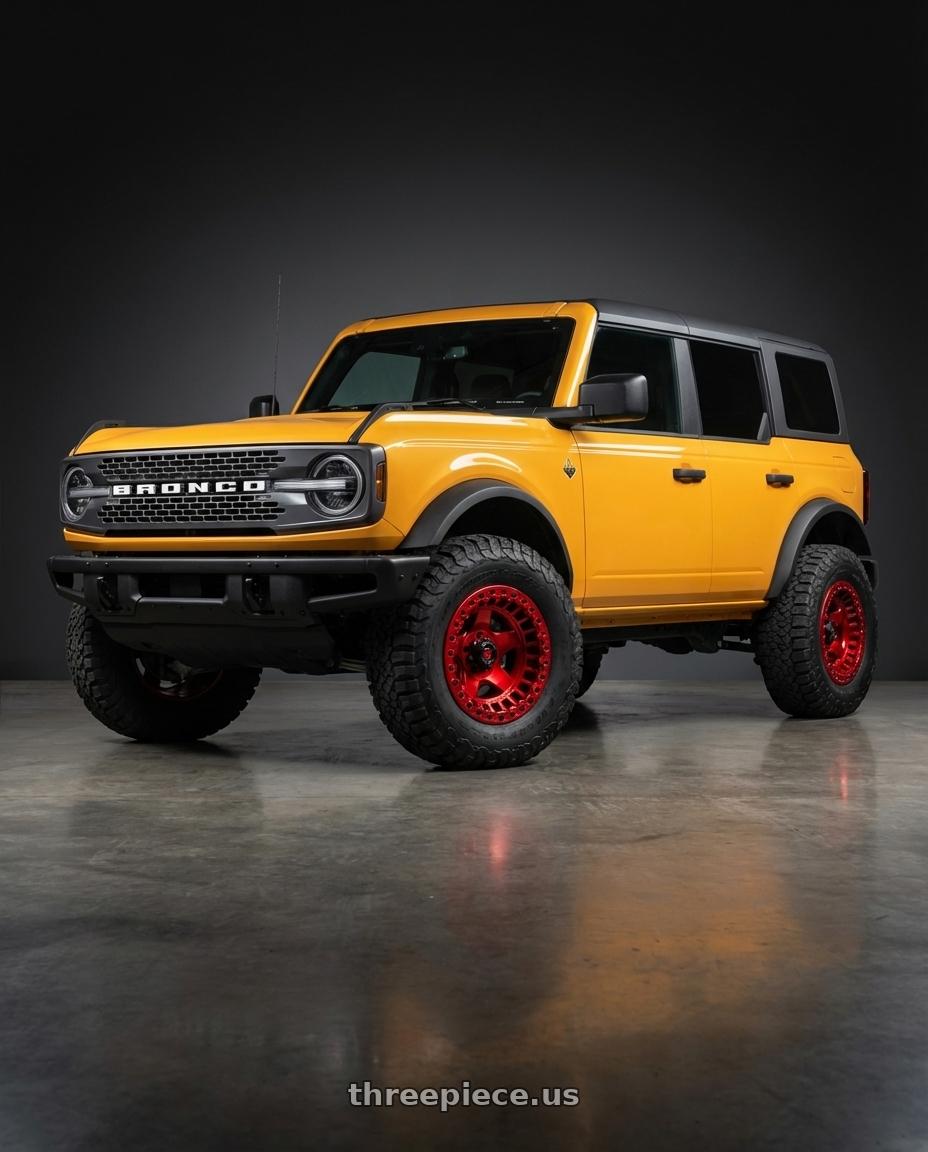 2024 Ford Bronco with Fuel 1PC D117 WARP BEADLOCK 6X139.7 17X9 -15 CANDY RED wheels