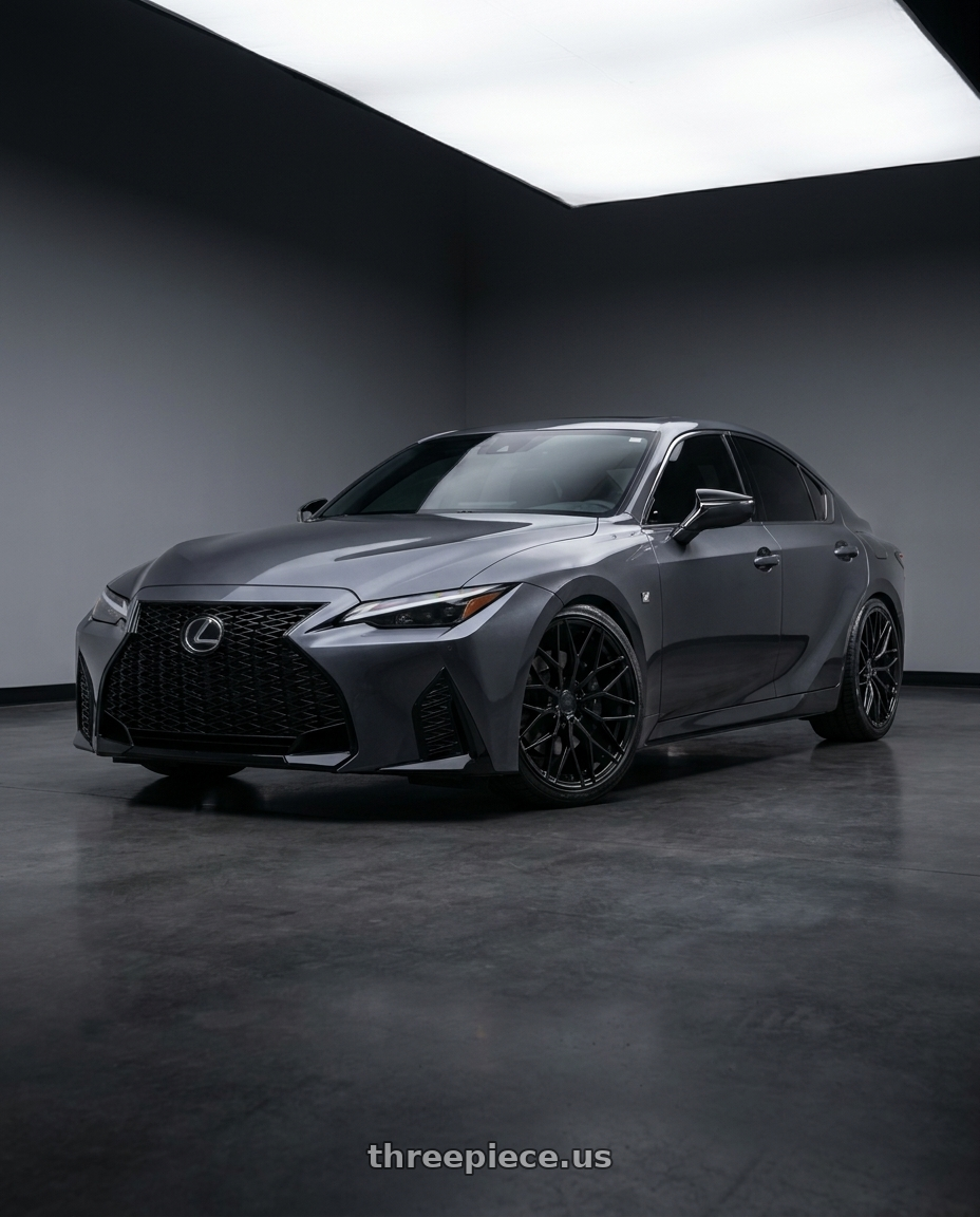2021 Lexus IS350 F Sport with Avant Garde Wheels M520R 5X114.3 20x9 +32 Gloss Black wheels
