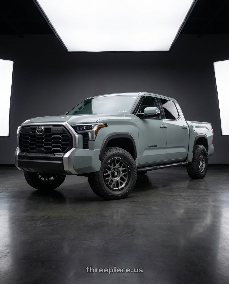 2018 Toyota Tundra with XD XD127 BULLY 5X150 20X9 +18 MATTE GRAY BLACK RING wheels