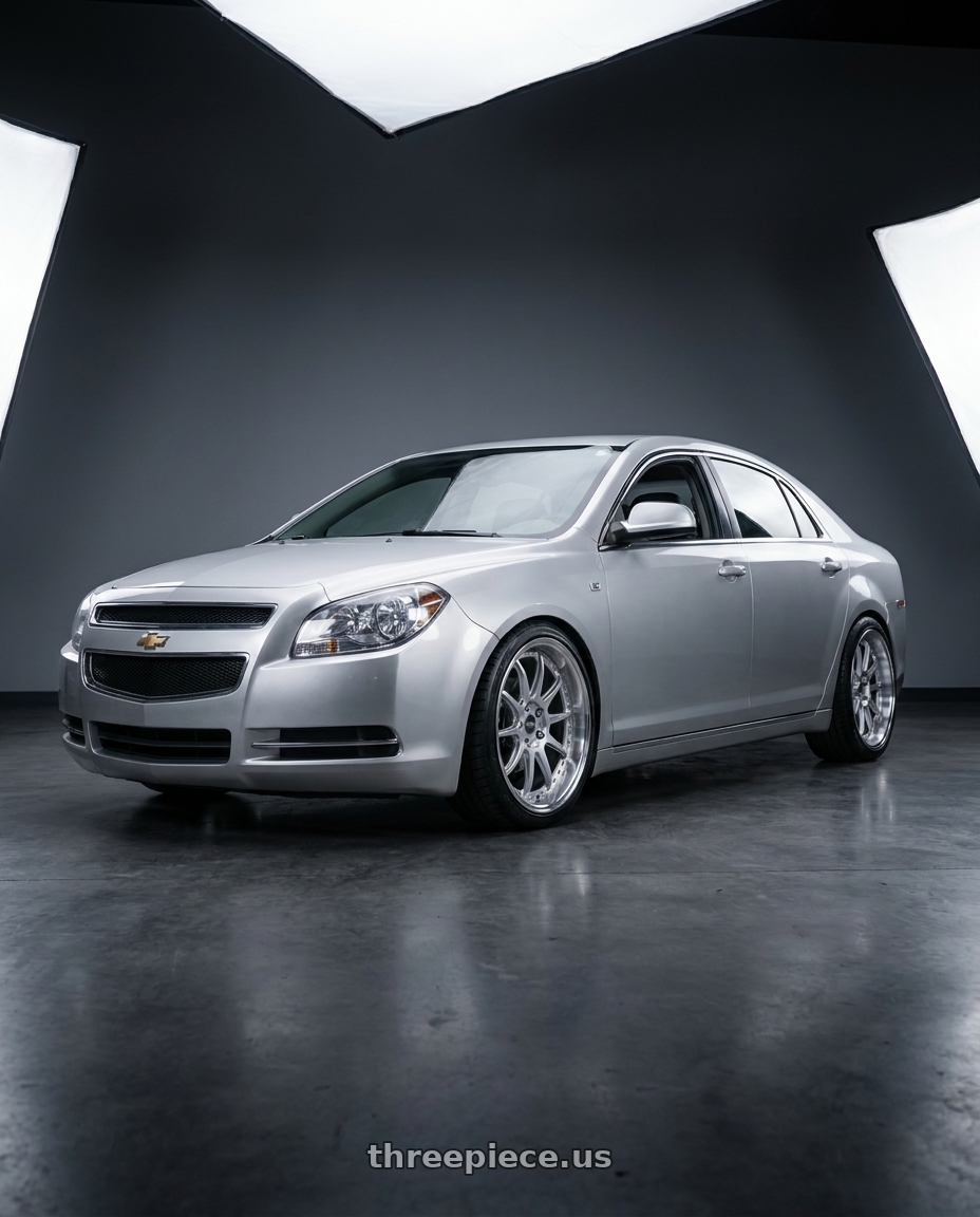 2008 Chevrolet Malibu with ESR Wheels CS12 5x110 18x8.5 +35 Hyper Silver wheels