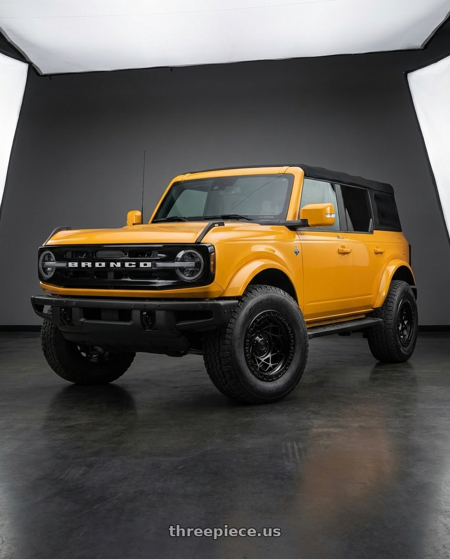 2024 Ford Bronco with Fuel 1PC D120 UNIT BEADLOCK 6X139.7 17X9 -15 BLACKOUT wheels