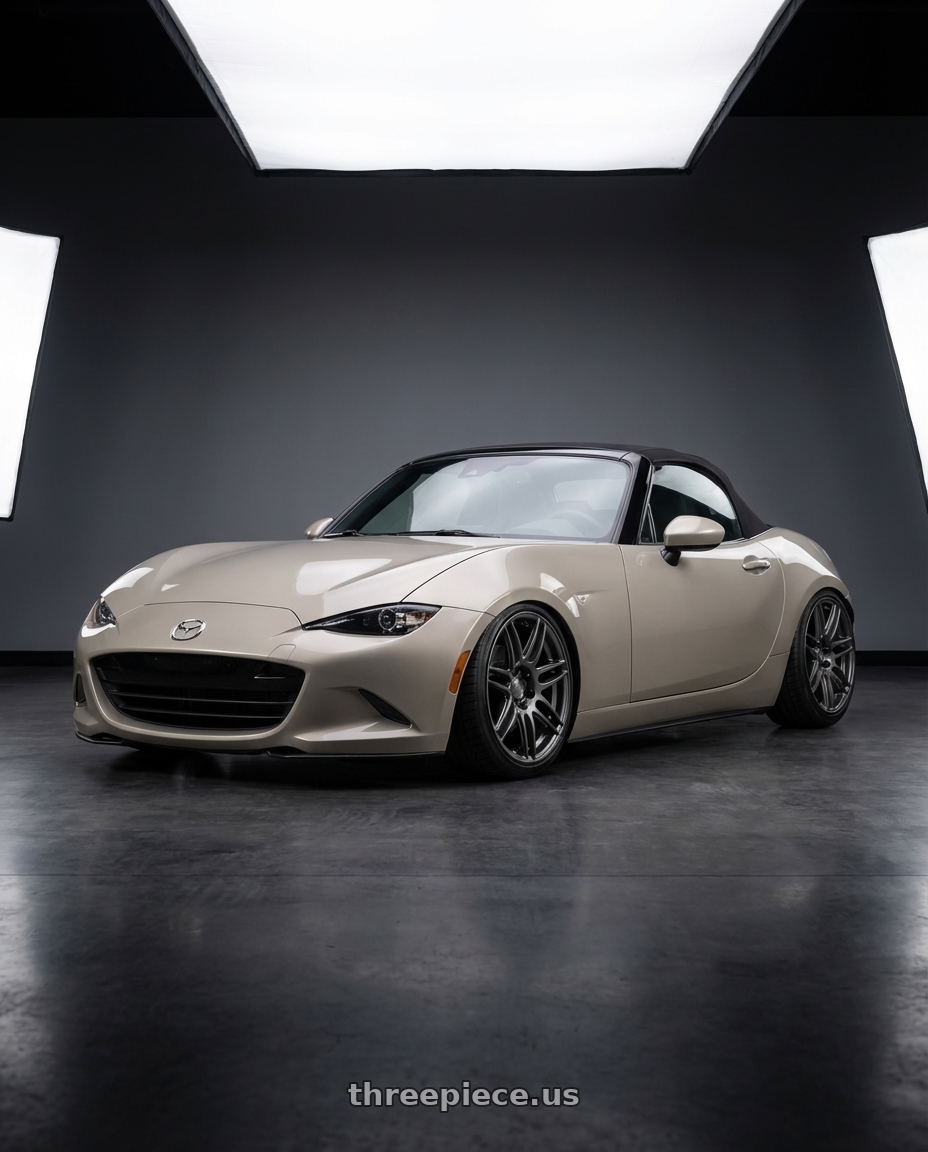 2021 Mazda MX-5 Miata ND with Niche 1PC M105 NR6 5X114.3/5X120 17X7.5 +45 MATTE GUN METAL wheels