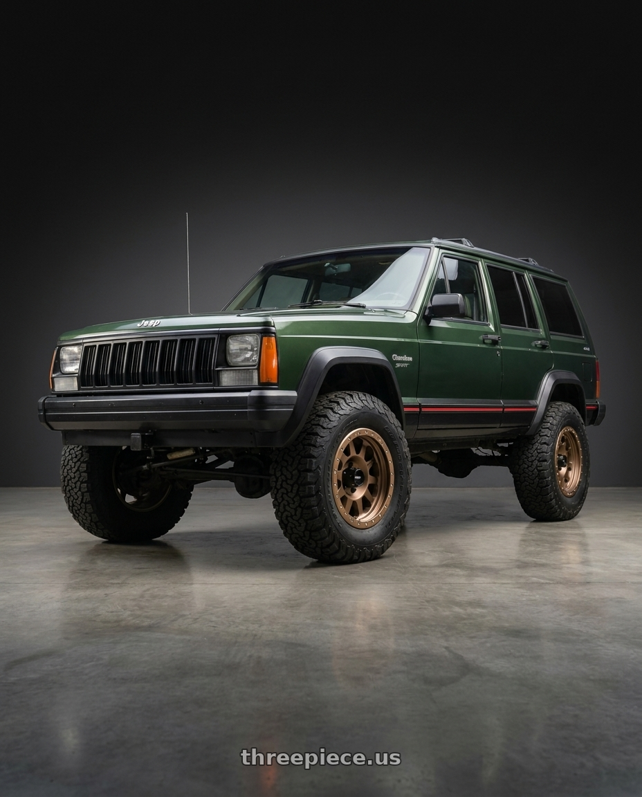 1996 JEEP CHEROKEE with Method MR304 Double Standard 15x8 -24mm Offset 5x4.5 83mm CB Method Bronze Wheel - MR30458012924N wheels