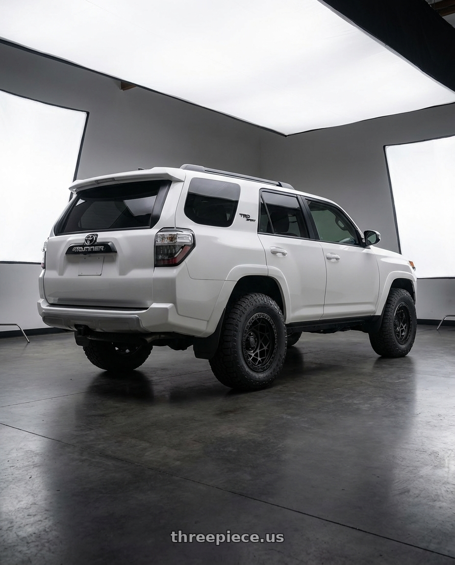 2022 Toyota 4Runner with Fuel 1PC D120 UNIT BEADLOCK 6X139.7 17X9 -15 BLACKOUT wheels rear three quarter view meaty tires