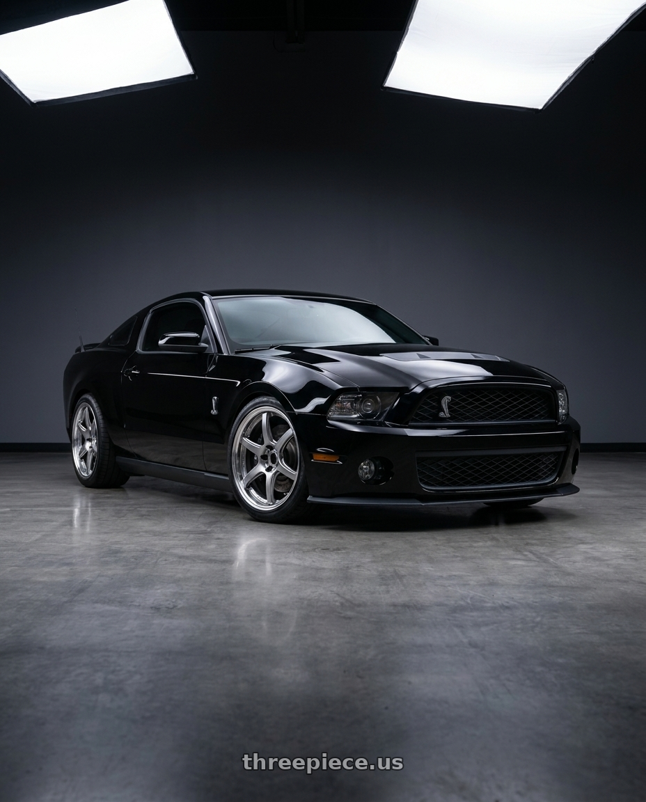 2011 GT500 SVT Performance Package Black with Work T7r 2P 5x114.3 19x9.5 +38 GT SILVER wheels