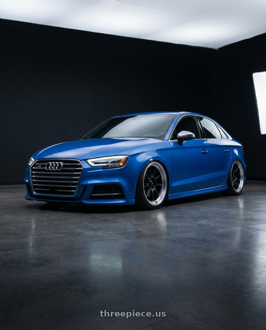 2019 Audi S3 8V with Konig Countergram 5x112 19x9.5+30 Matte Black / Matte Machined Lip wheels