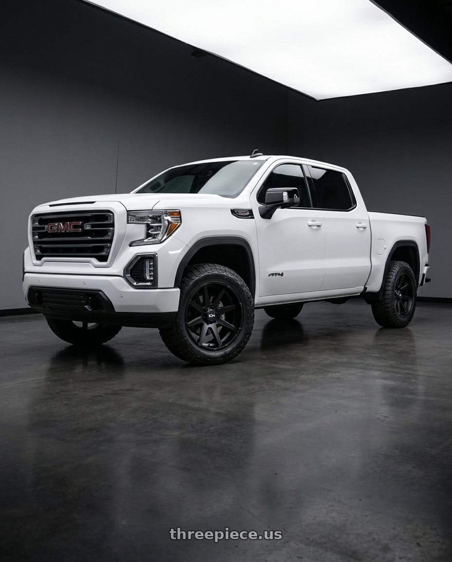 2021 GMC Sierra 1500 AT4 with Ion Type 143 6x139.7 20x10-19 Matte Black wheels