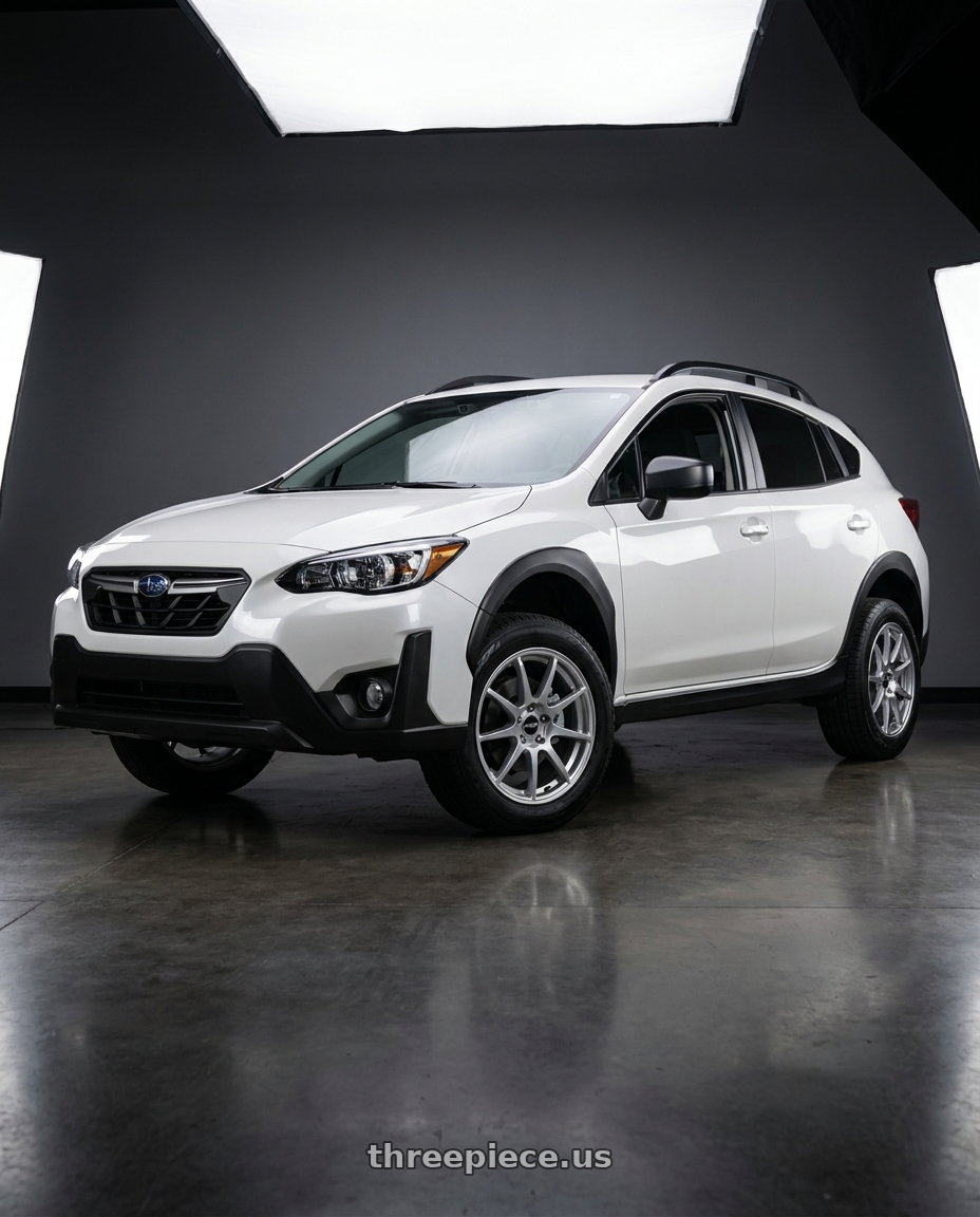 2022 Subaru Crosstrek Sport with Enkei EDR9 5x100/114.3 17x8+45 Silver wheels