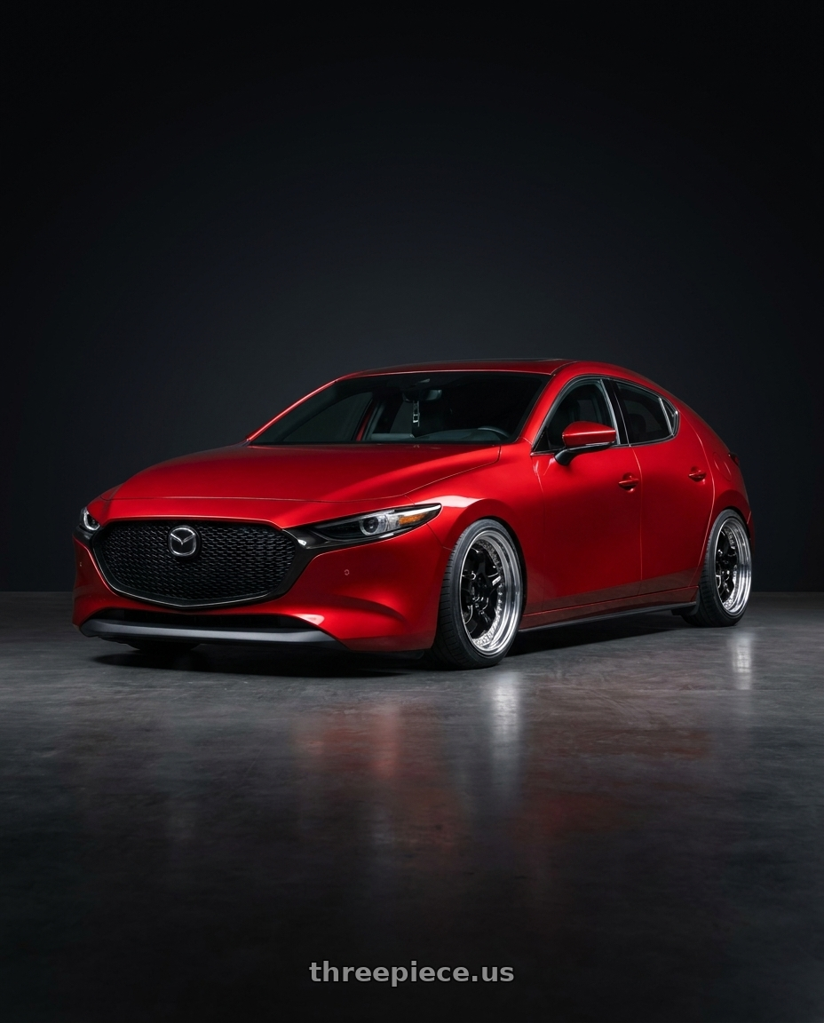 2025 Mazda 3 with Work Meister S1 3P 5x100 18x8.5+3 A Disk Black wheels