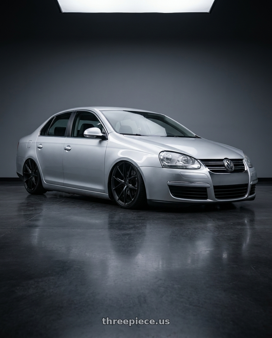 2009 Volkswagen Jetta GLI MK5 with Niche 1PC M117 MISANO 5X112 18X8 +30 MATTE BLACK wheels