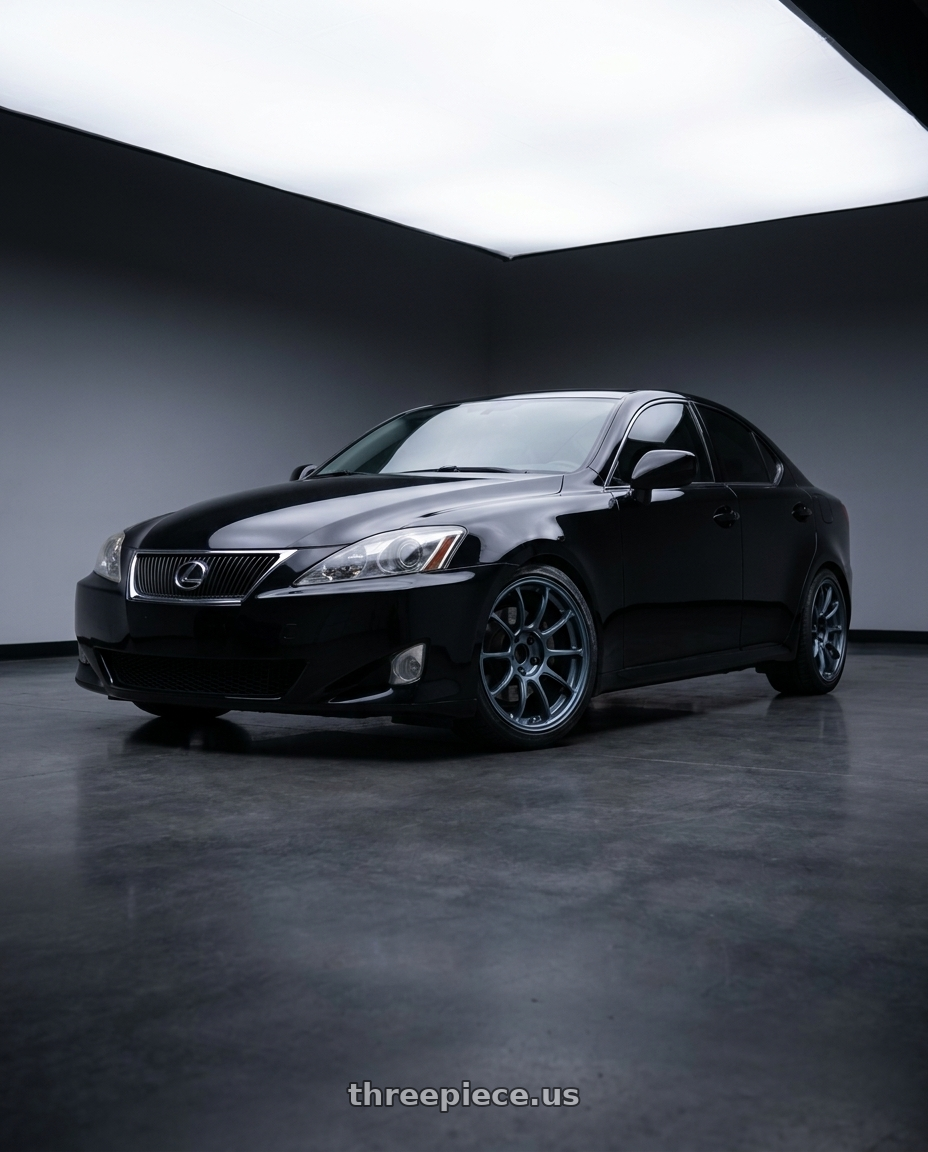 2006 Lexus is250 with Volk Racing ZE40 5x114.3 18x9.5 +45 MATTE BLUE GUNMETAL wheels