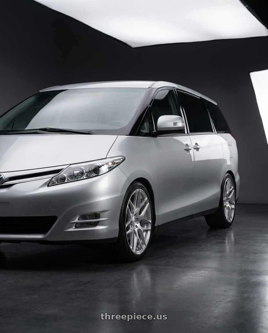 2011 Toyota Previa 35 with MRR FS1 5x130 18x8.5  +45 Brushed Clear wheels
