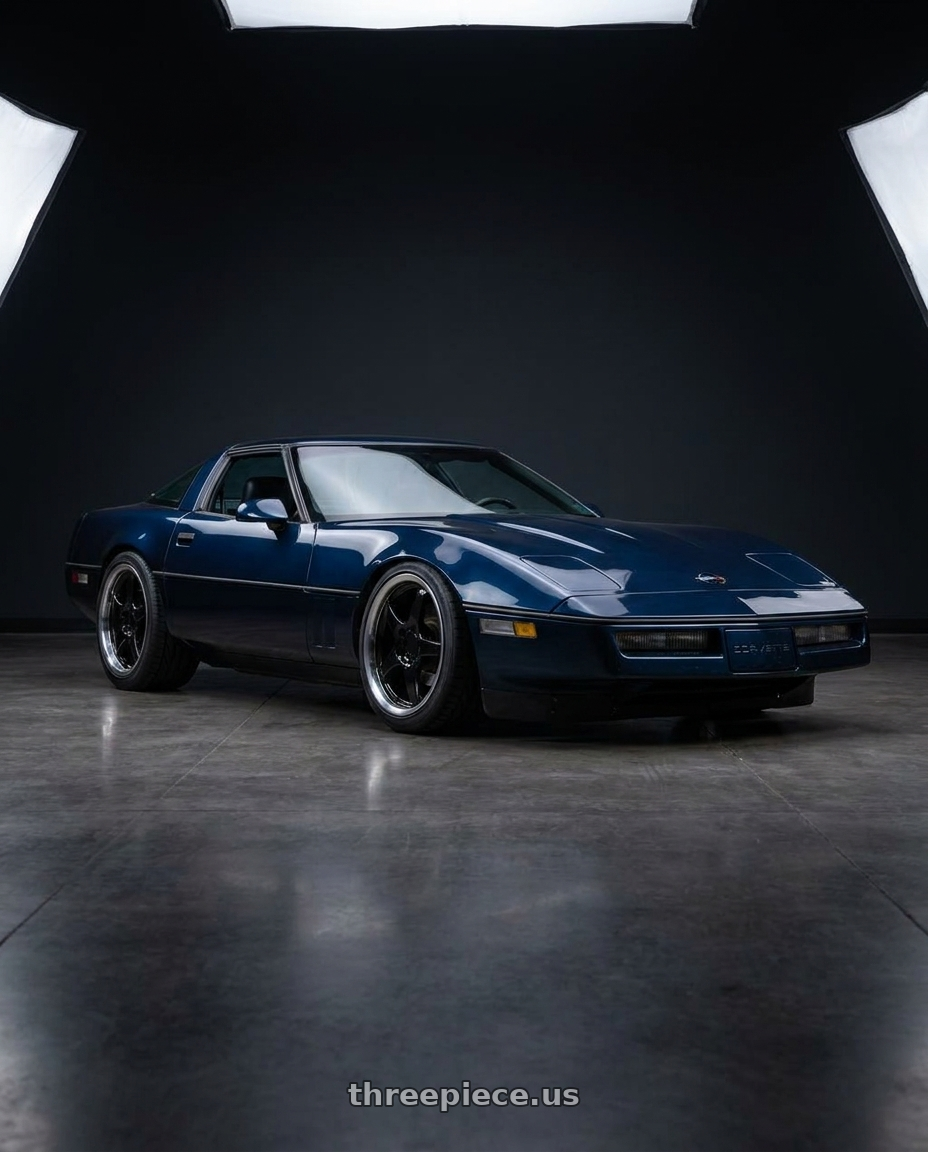 1989 Chevrolet Corvette with OE Wheels CV05 5x120.65 18x9.5+54 Black wheels