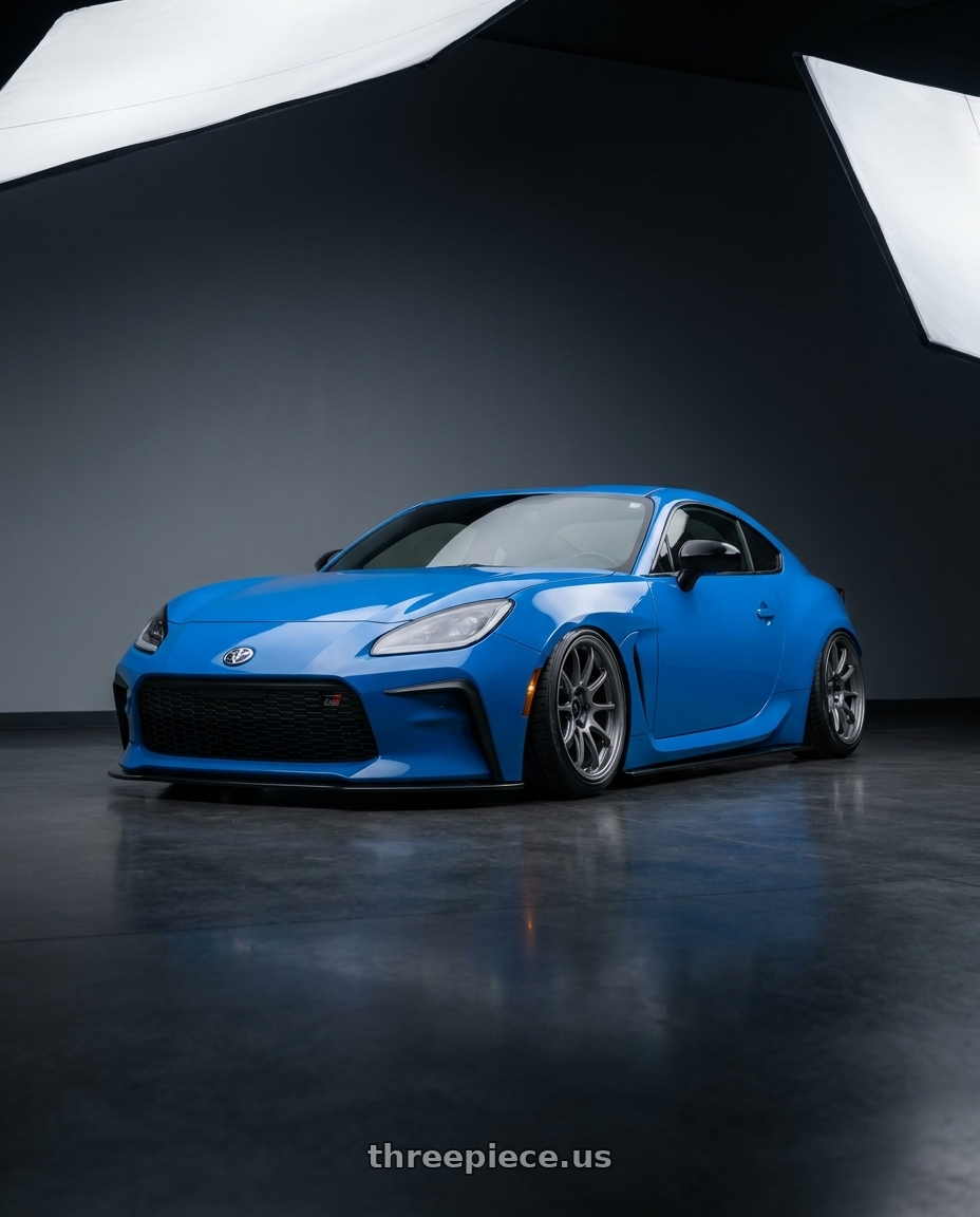 2023 Toyota gr86 base tureno blue with Enkei Triumph 5x100 18x8.5+45 Storm Gray wheels