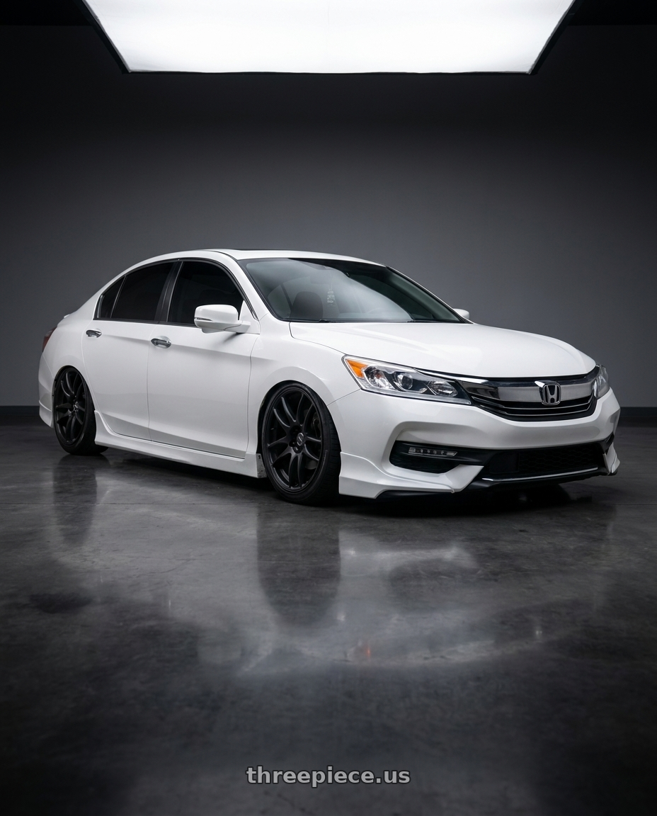 2016 Honda accord with Work Emotion Cr Kiwami 4x100 15x8 +20 Matte Black wheels
