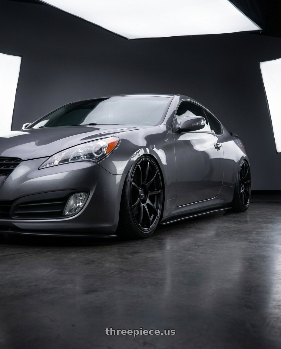 2014 Hyundai Genesis Coupe with Ssr Gtv02 5x114.3 19x8.5+38  FLAT BLACK wheels