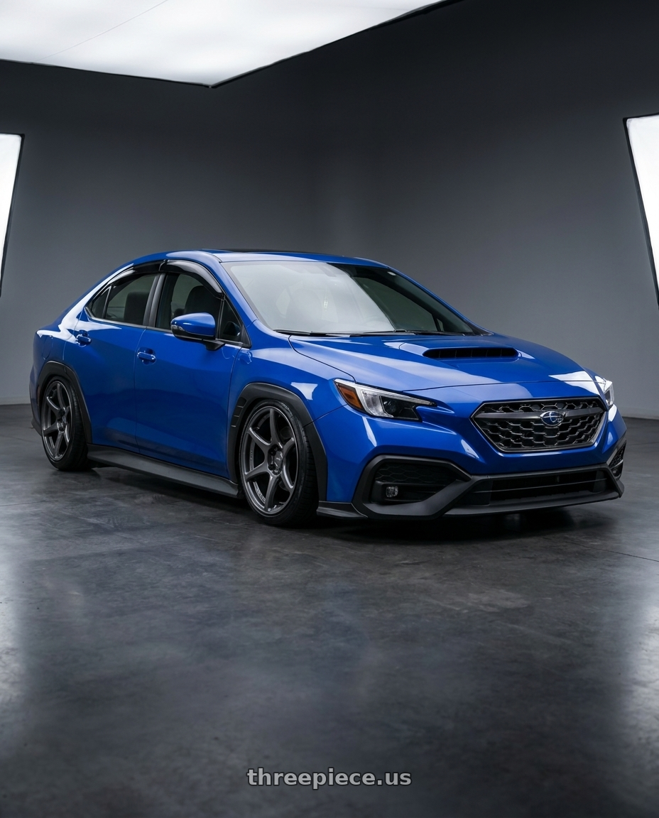 2024 Subaru WRX with Kansei K11G Tandem 5x114.3 18x8.5 35 Gunmetal wheels