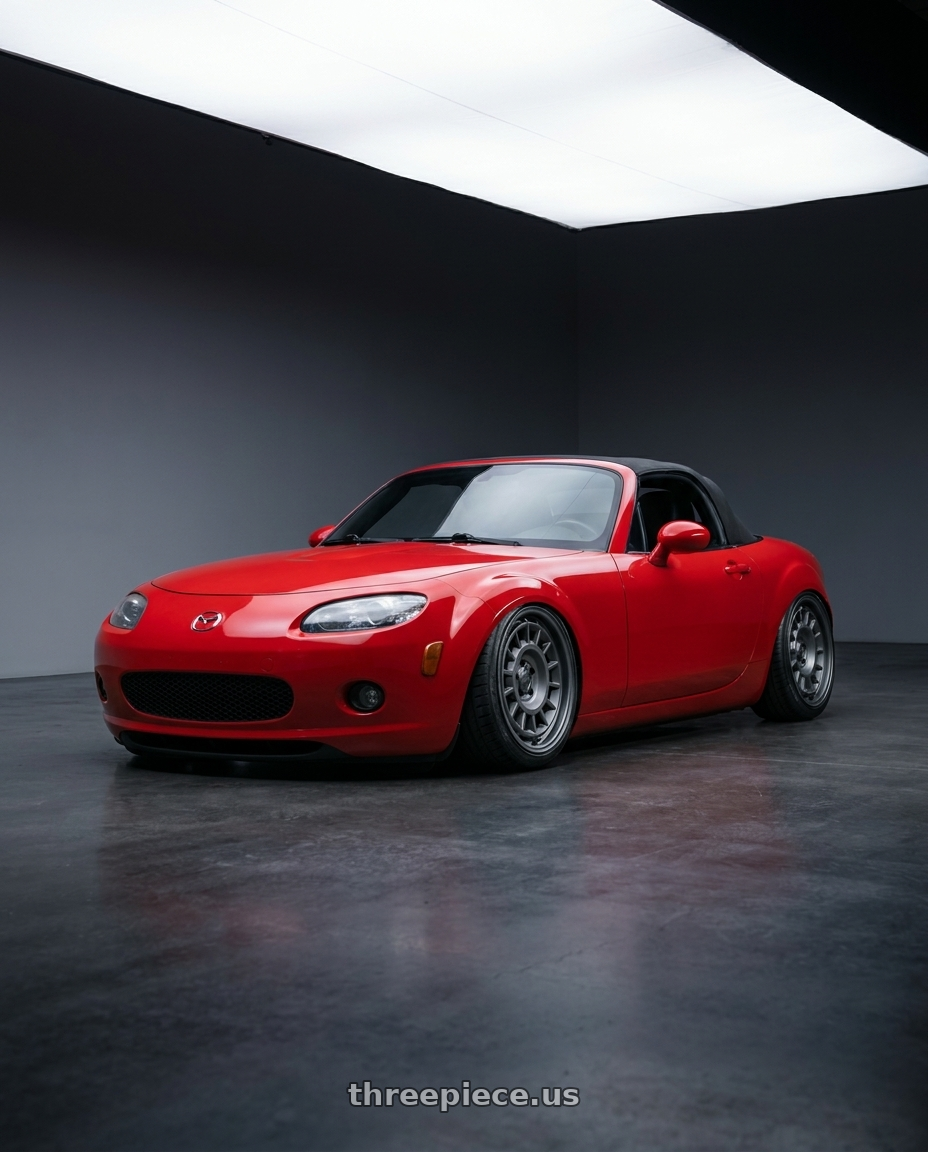 2012 Mazda MX-5 Miata NC with fifteen52 ALPEN MX 5x114.3 17x8 +38 FROSTED GRAPHITE (SATIN GREY) wheels