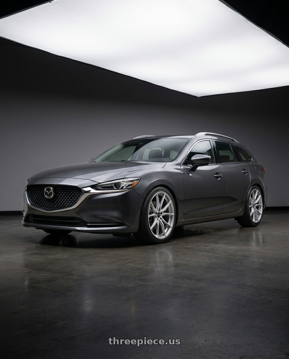 2022 Mazda6 Wagon with Advanti Racing 80S Hybris 5x114.3 18x8 +45 Silver with Machined Face wheels