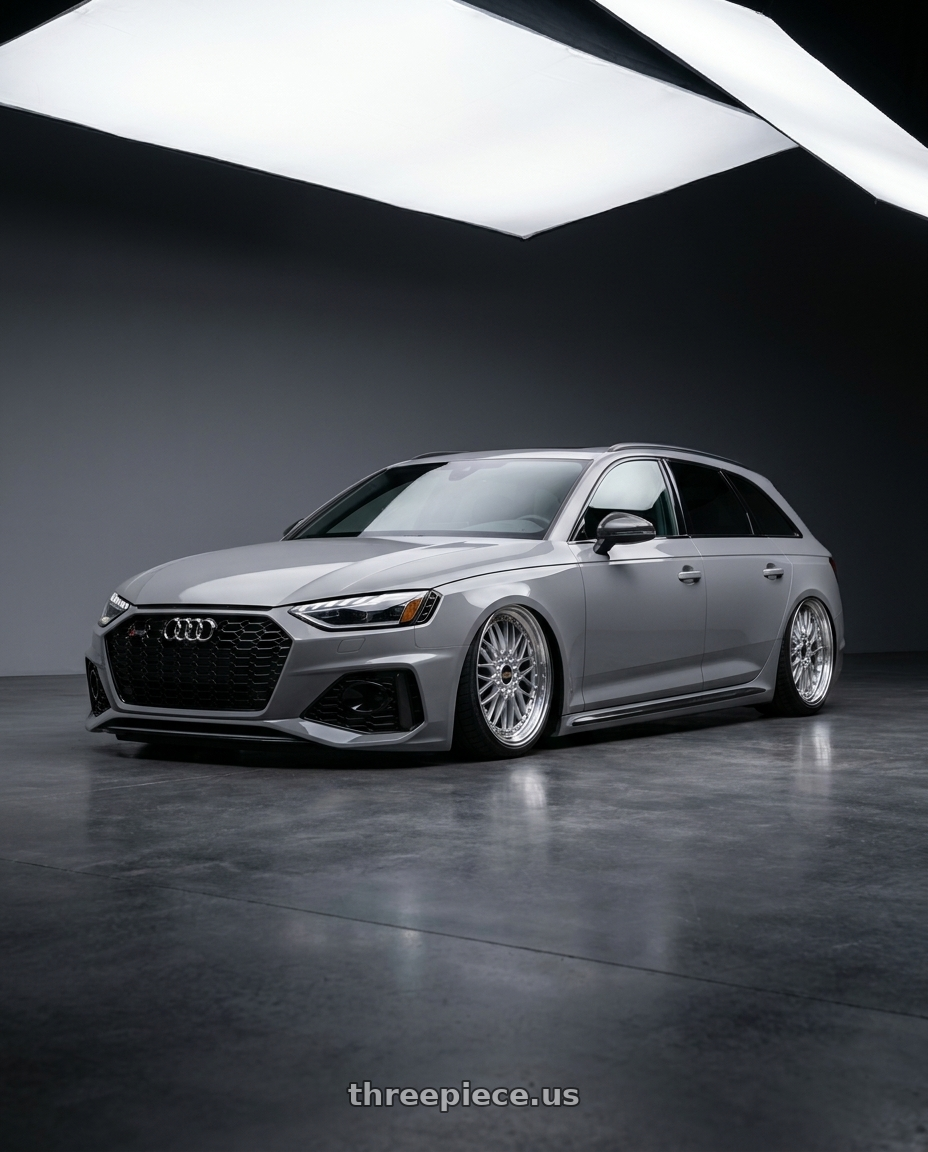 2021 Audi rs4 with BBS Super 5x112 19x9 +28 Diamond Silver wheels