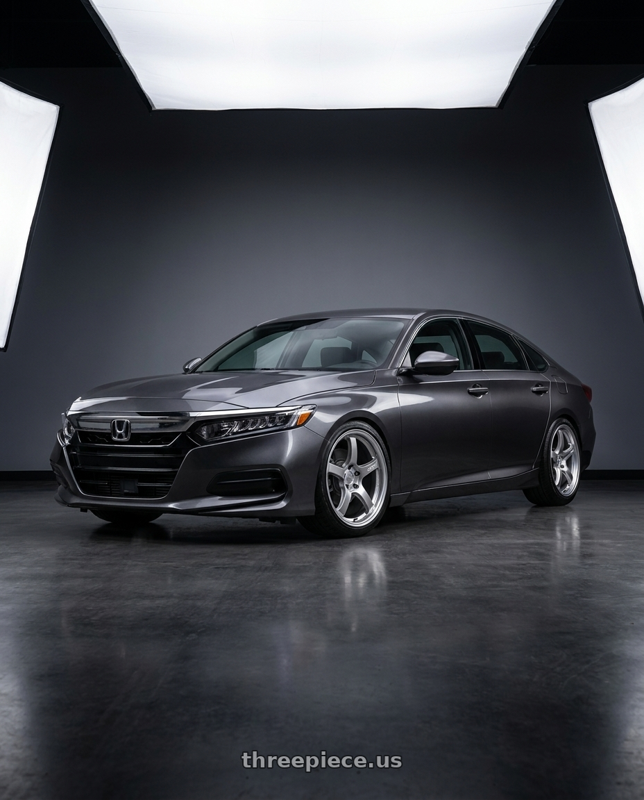 2019 honda accord lx with Gram Lights 57CR 5x114.3 18x9.5+38 Grace Silver wheels