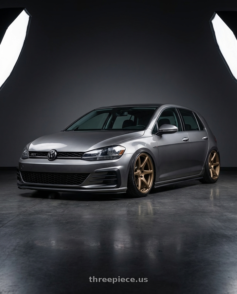 2019 Volkswagen GTI MK7 with Kansei K11B Tandem 5X112 19x9.5 22 Bronze wheels