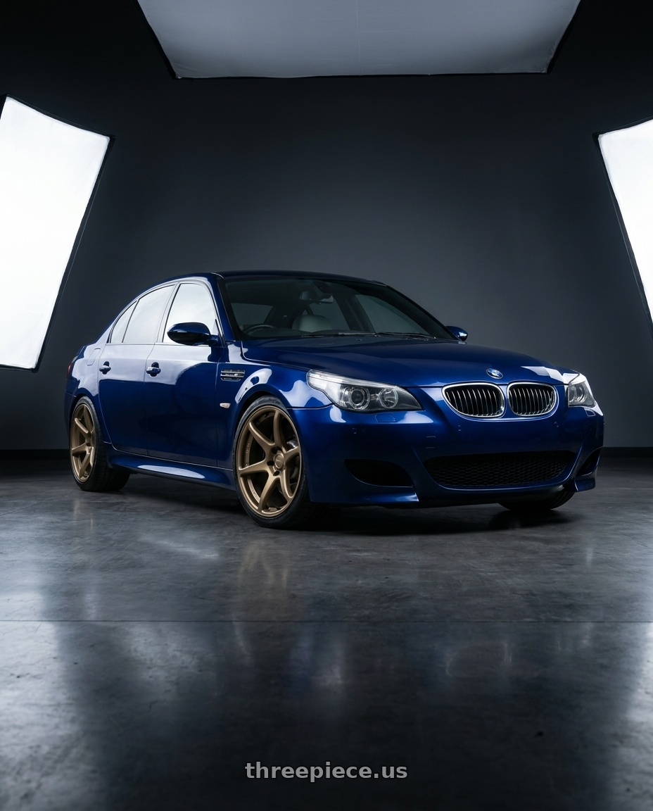 2010 BMW M5 E60 with Kansei K11B Tandem 5X120 19x9.5 22 Bronze wheels