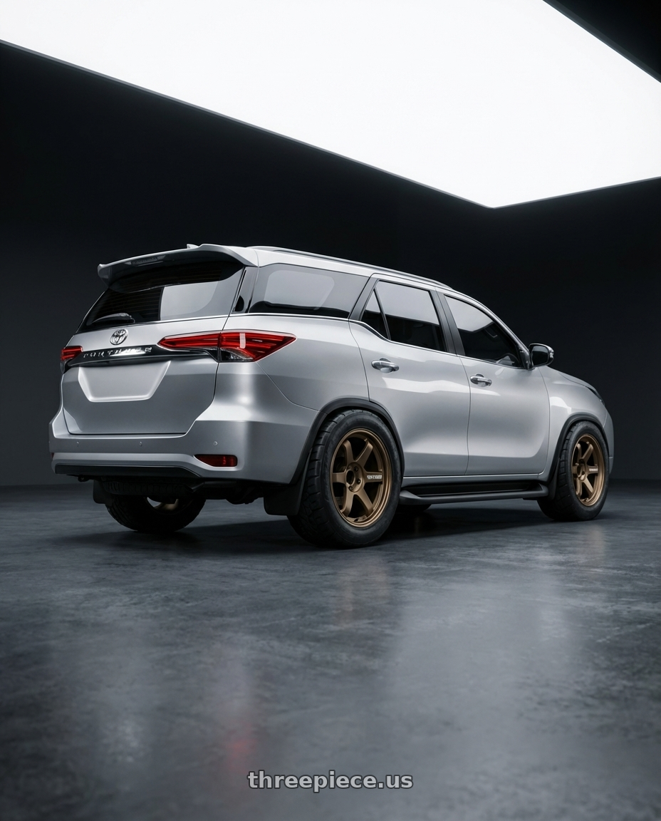 2022 Toyota Fortuner with Volk Racing TE37 Progressive Model 6x139.7 18x9+0 Large PCD wheels rear three quarter view meaty tires