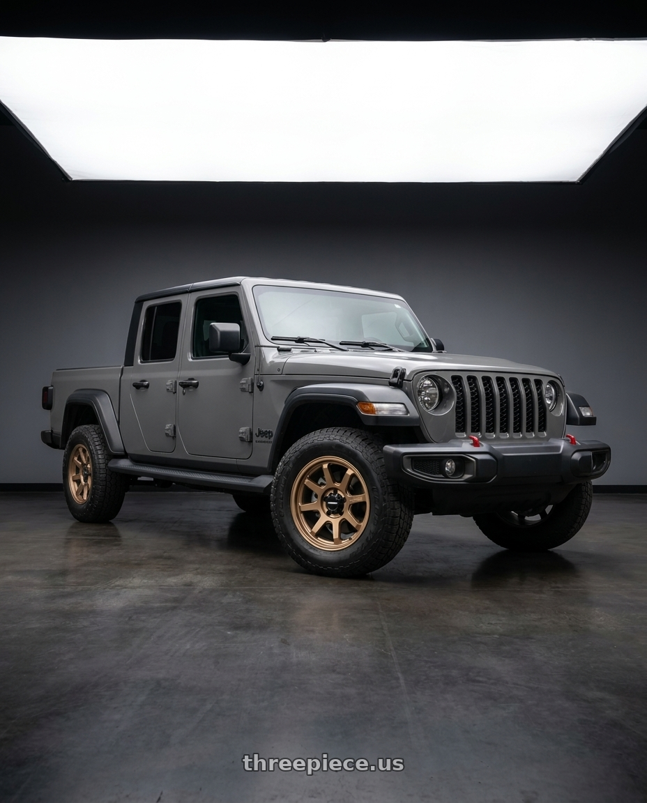 2021 Jeep Gladiator Sport with Vision Off-Road 351 Flow 5x127 17x8+30 Bronze wheels