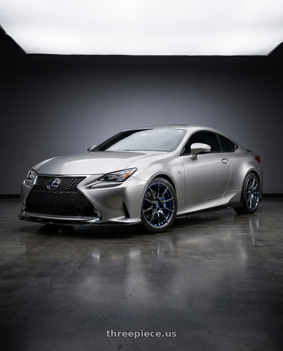 2016 Lexus RC 350 F Sport with WedsSport SA-99R 5x114.3 18x9.5+38 Face R / Blue Light Chrome II wheels