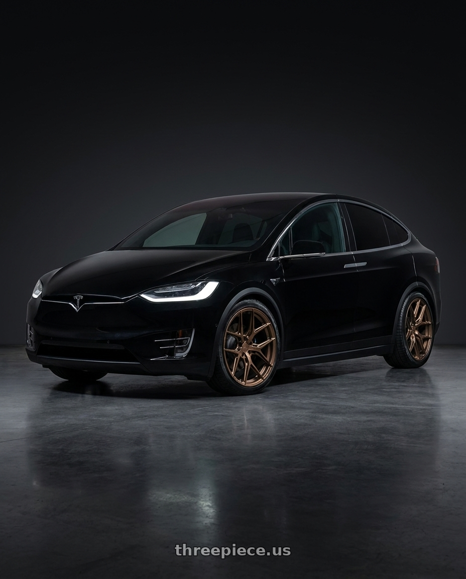 2018 TESLA MODEL X with VOSSEN HF6-4 6X135 22x9.5 +20 TERRA BRONZE wheels