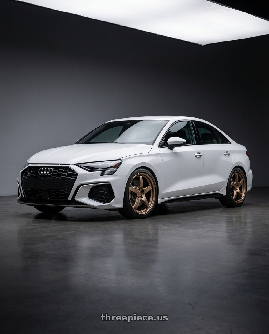 2024 Audi S3 8Y with Gram Lights 57CR 5x112 19x9.5+25 Bronze II wheels