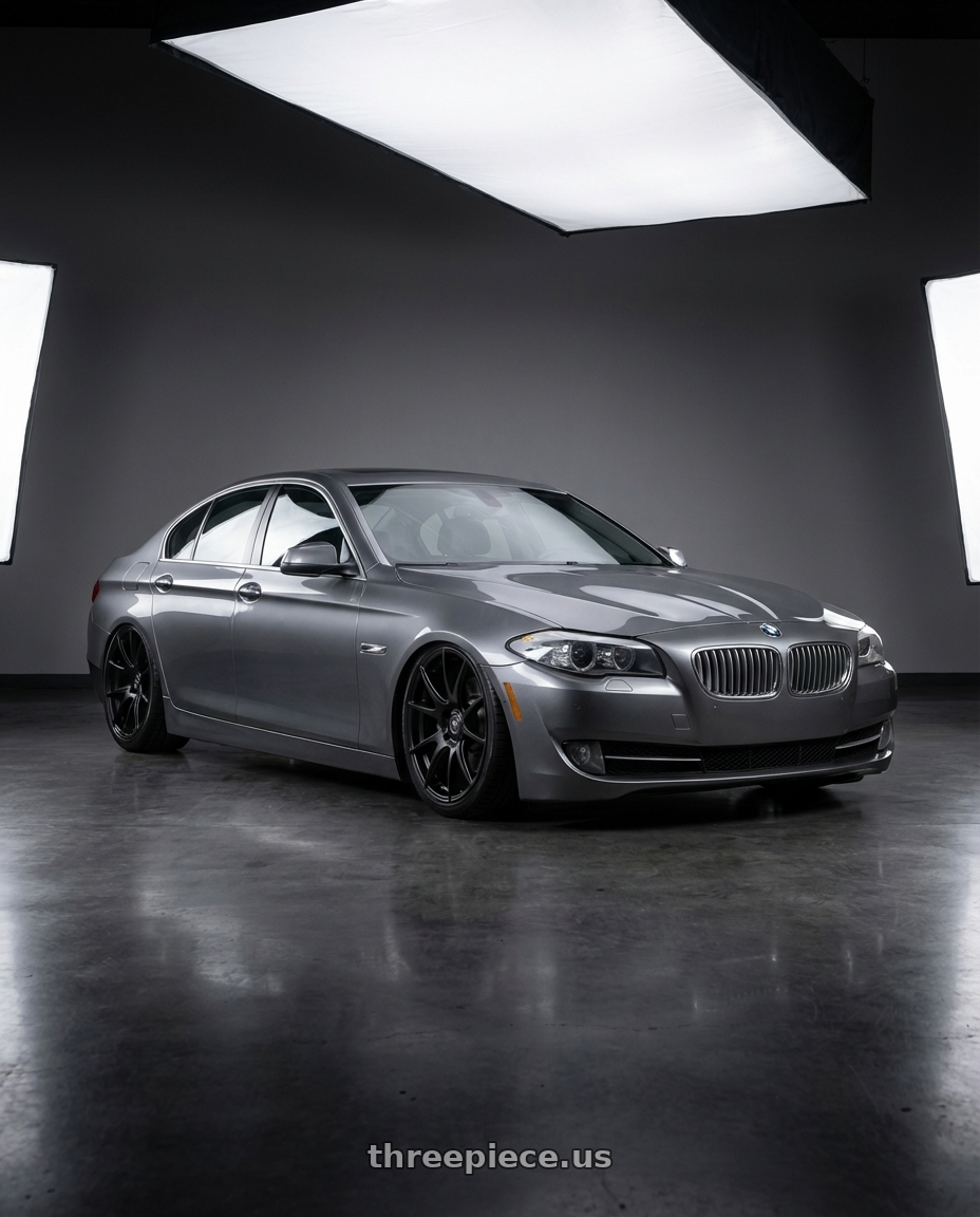 2016 BMW 5 Series F10 with Forgestar CF5V 5x120 20x12 +52 Satin Black wheels