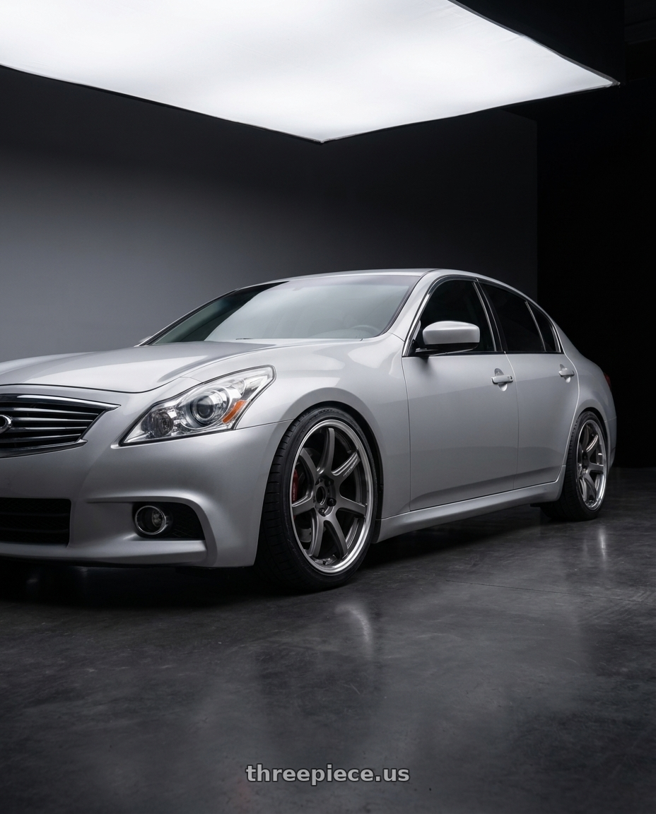 2013 infiniti g37x sedan with Work T7r 2P 5x114.3 19x9.5 +22 Matte Gunmetal wheels