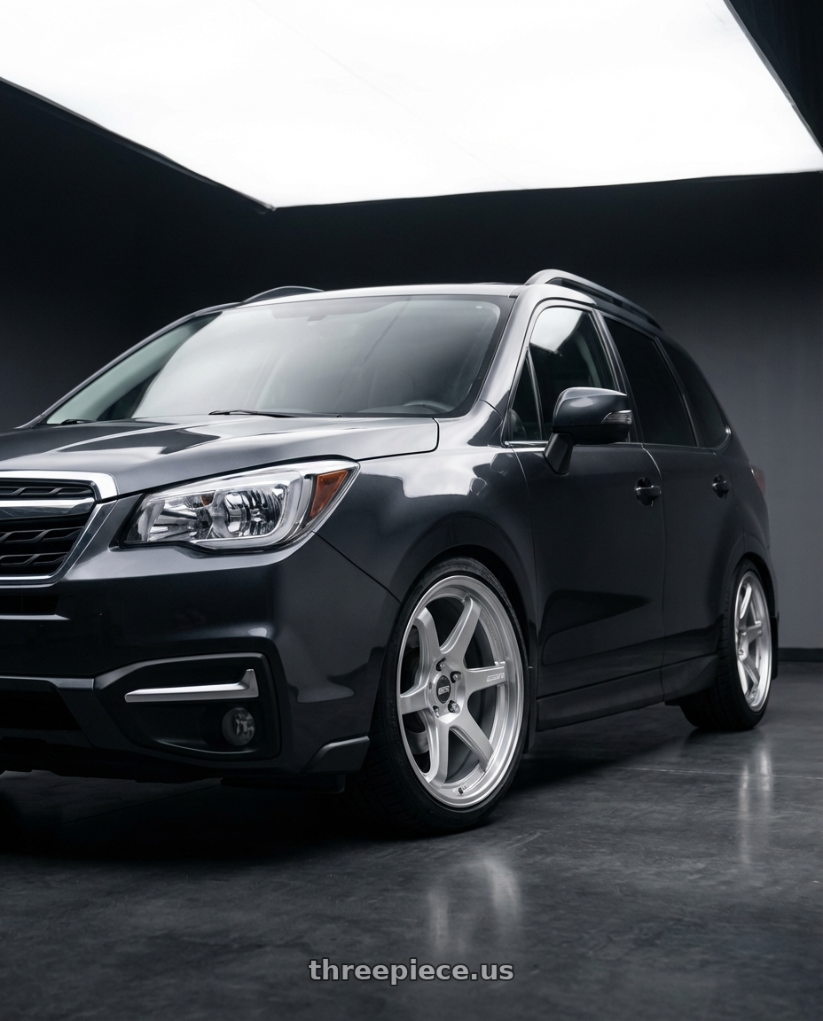2017 Subaru Forester XT Dark Metallic Grey with ESR Wheels APEX SERIES AP6 5x114.3 19x9.5 +22 Hyper Silver wheels