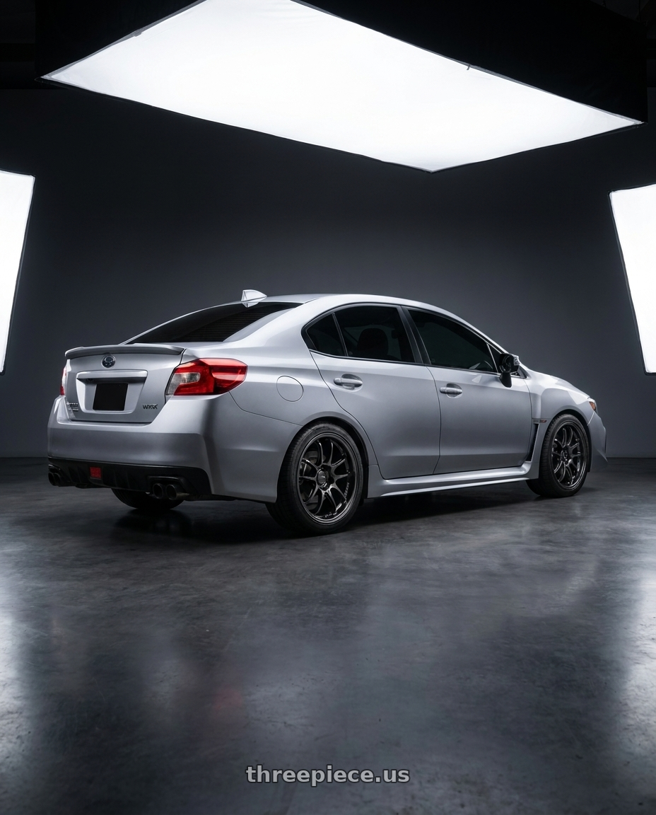 2018  SUBARU  WRX with Enkei PF01EVO 5x114.3 18x9+35 SBK wheels rear three quarter view square tires
