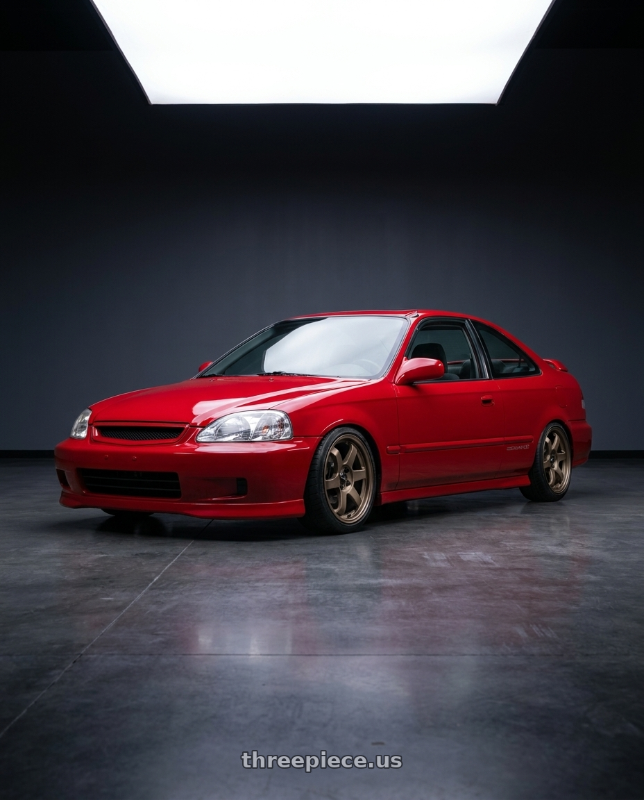2000 Honda Civic Si Milano with Work Cr 2P 4x100 16x7 +38 Matte Bronze wheels