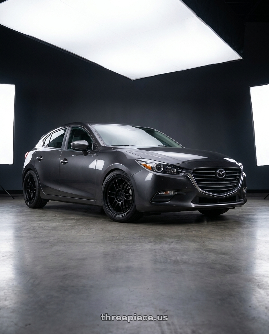 2017 Mazda Mazda3 Hatchback Grand with Enkei RPF1 5x114.3 18x7.5+48 Matte Black wheels