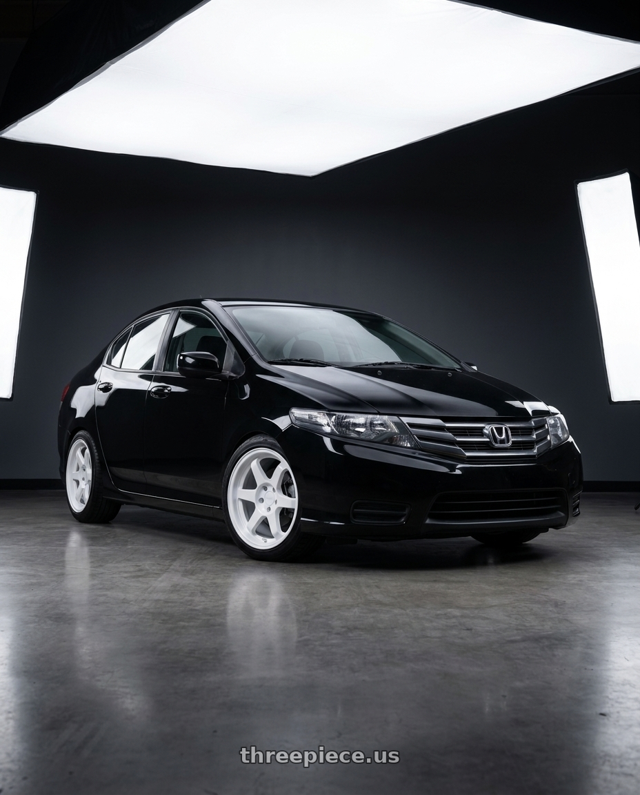 2012 honda city dx 1 with 9six9 SIX-1 5x100 17X8 +35 Competition White wheels