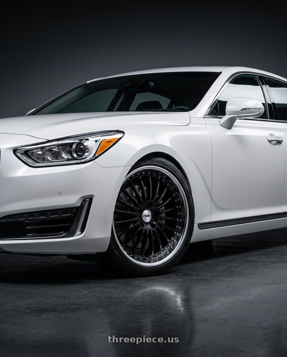 2018 genesis g90 ultimate with TSW SILVERSTONE 5X114.3 20X8.5 +20 GLOSS BLACK W/ MIRROR CUT LIP wheels